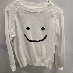 Smiley Face White Sweater Forever 21 S